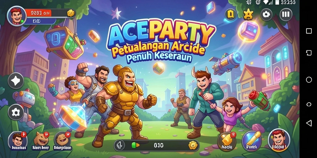 Tangkapan layar dari gameplay menakjubkan di ACEPARTY.