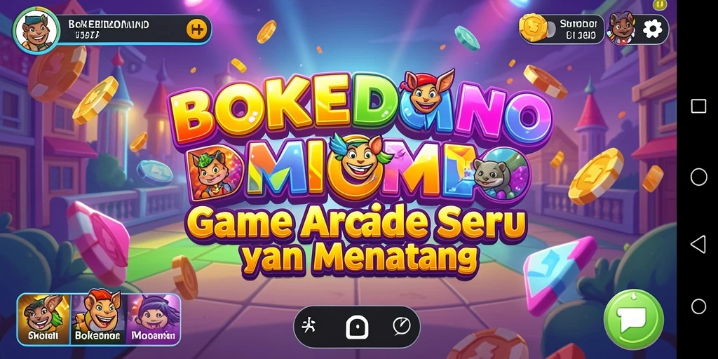 Tampilan gameplay BOKEDOMINO yang seru dan menghibur.