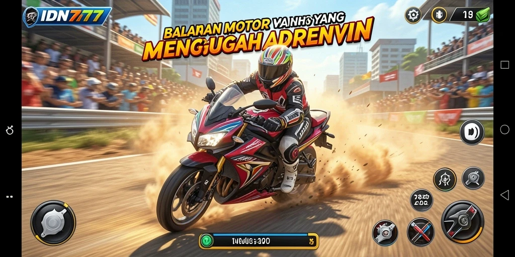 Gameplay seru dalam balapan motor yang mendebarkan dan realistis.