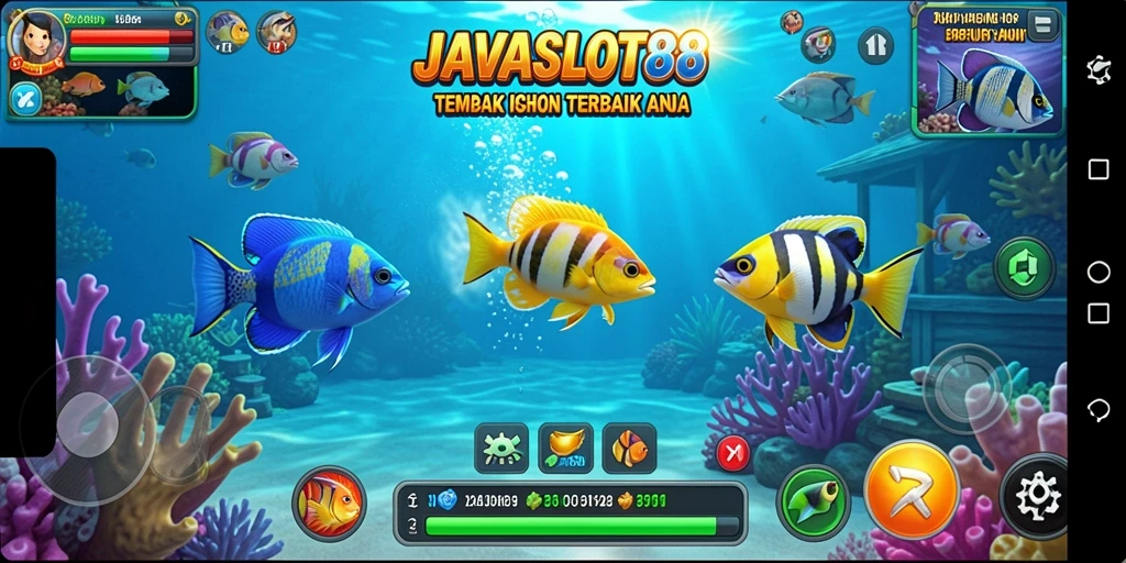 Tangkapan layar dari gameplay Tembak Ikan yang mengasyikkan.