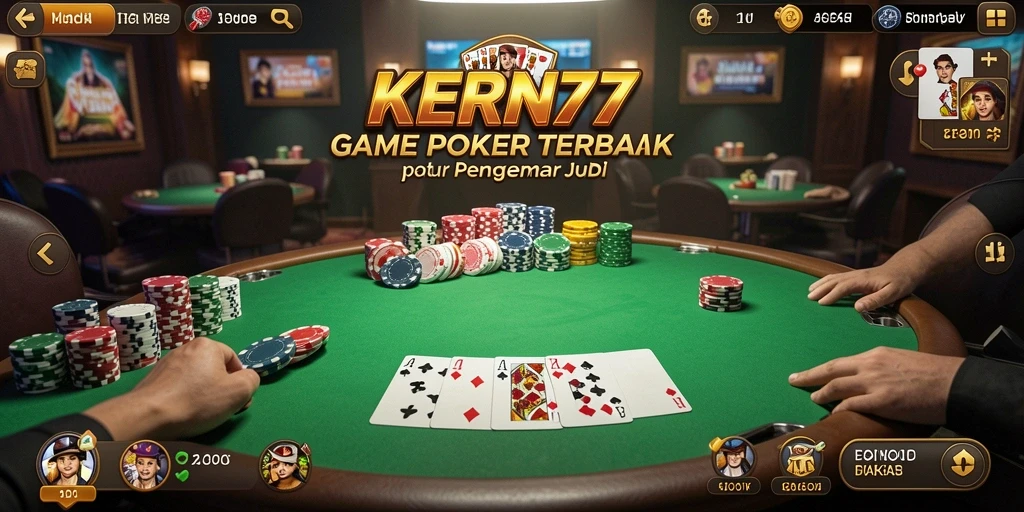 Tampilan gameplay seru di KEREN77 saat bermain poker.