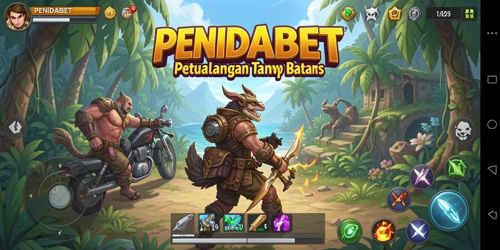 Screenshot utama PENIDABET menampilkan pemain menjelajahi dunia petualangan yang penuh warna.