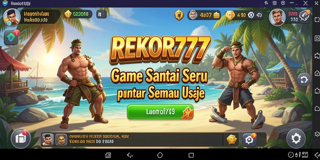 Tampilan gameplay REKOR777 yang menyenangkan dan penuh warna.