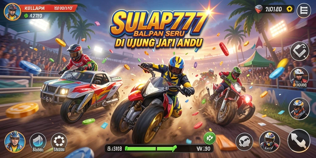Gameplay menarik dalam SULAP777 saat balapan di trek yang mendebarkan.