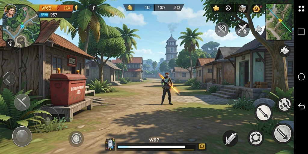 Tampilan gameplay dari W67 yang menakjubkan dan interaktif.